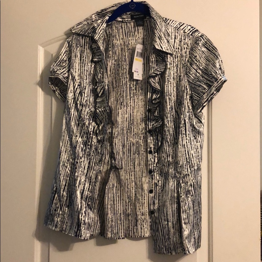Black and white blouse